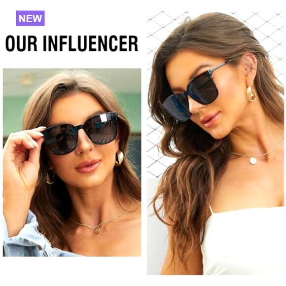 Oversized Polarized Sunglasses Retro Round Vintage Light Weight UV400 main image 4